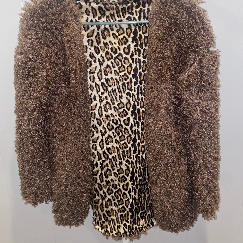 Forever 21 light brown faux fur jacket MED NWOT